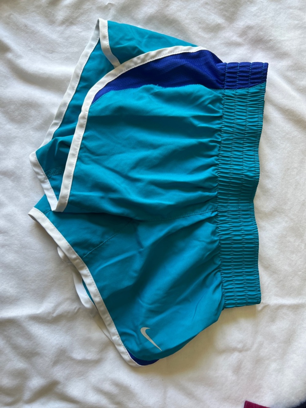 Nike Teal & Royal Blue Women's Running Shorts with White Trim